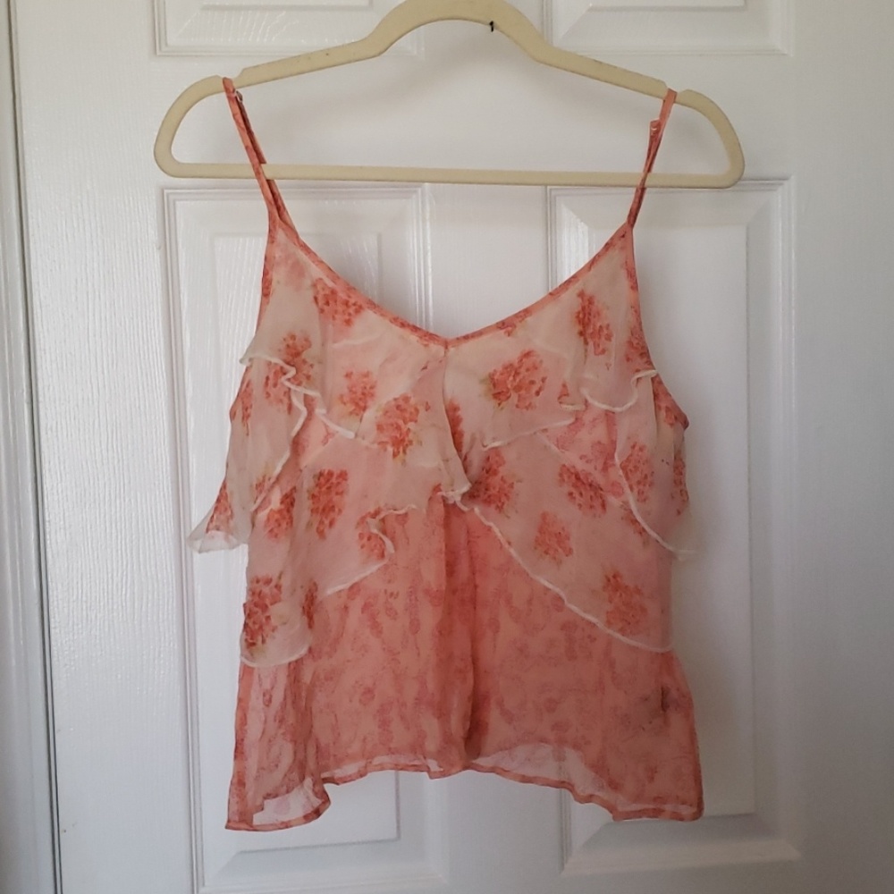 Free people coral floral tank S